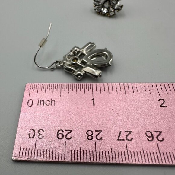 3/$30 Earring Lot Pierced Statement Crystal Rhinestone Teardrop Jewel Dangle - Picture 13 of 15